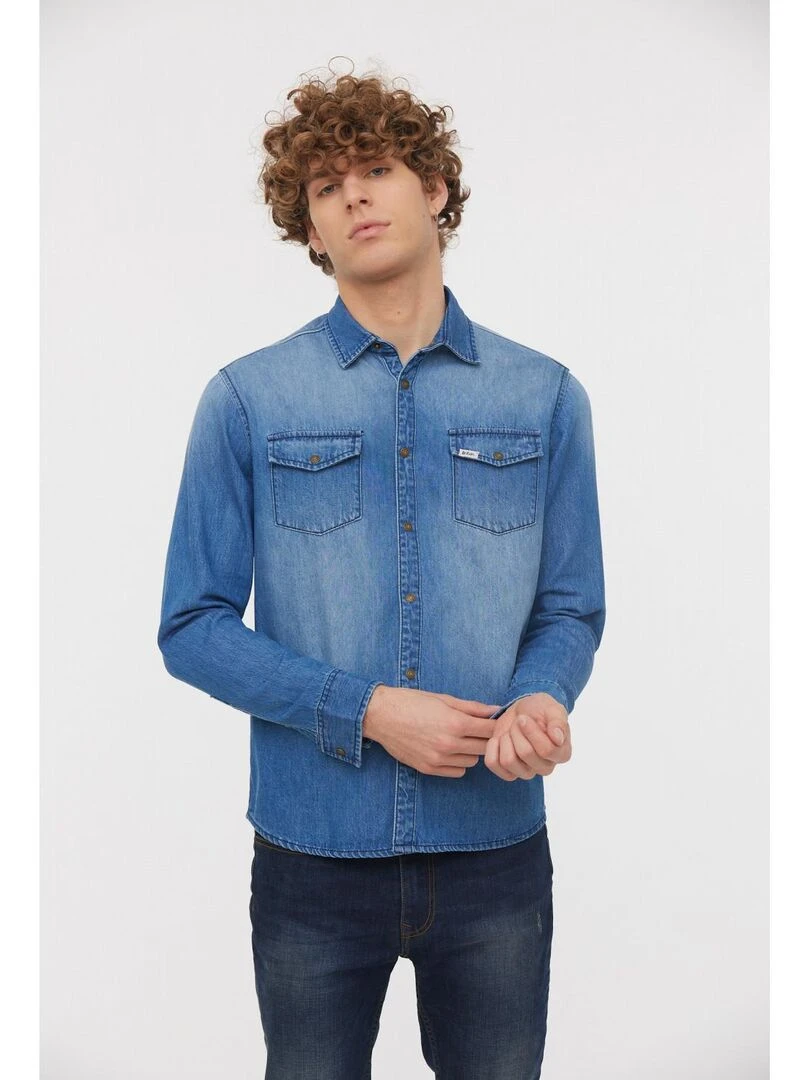 Lee Cooper Chemise manches longues coton DARILE Bleu