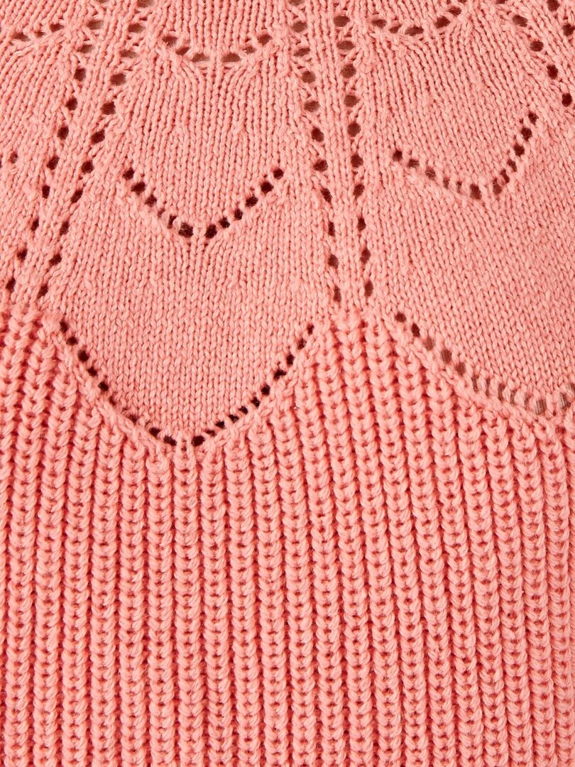 Pull détails ajourés   Damart   Rose