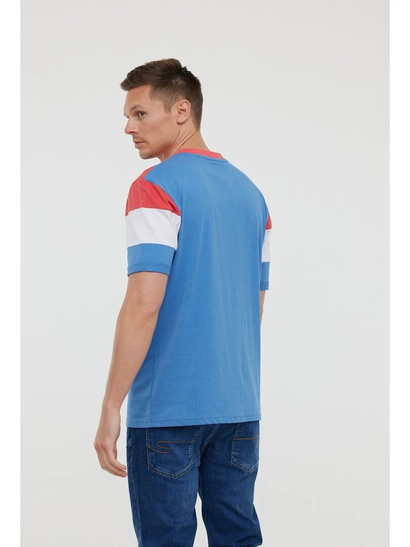 Lee Cooper   T shirt manches courtes coton regular ACHO MC   Bleu céladon