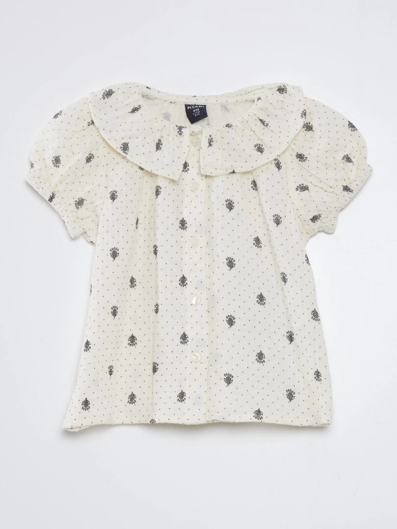 Chemise en double gaze de coton Blanc