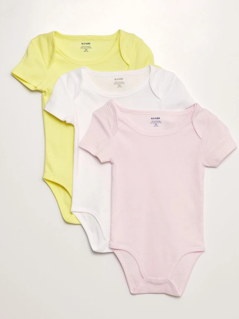 Lot de 3 bodies en coton So Easy Jaune