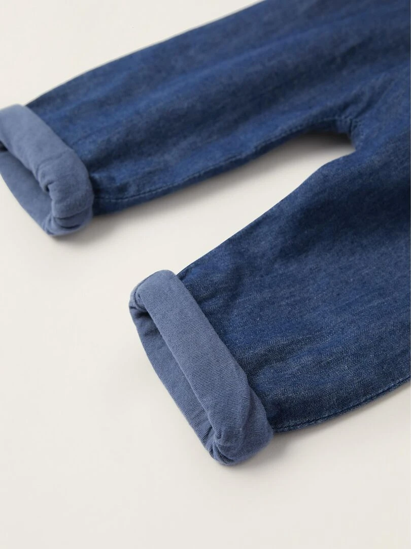 Jean avec Doublure en Jersey Nouveau Né  ESSENTIALS LINE   Bleu