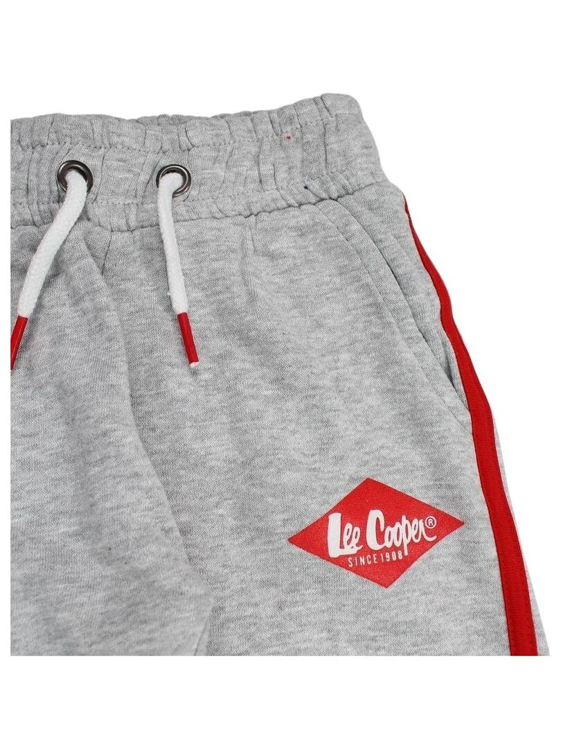 Lee Cooper   Pantalon garçon imprimé logo en coton   Gris