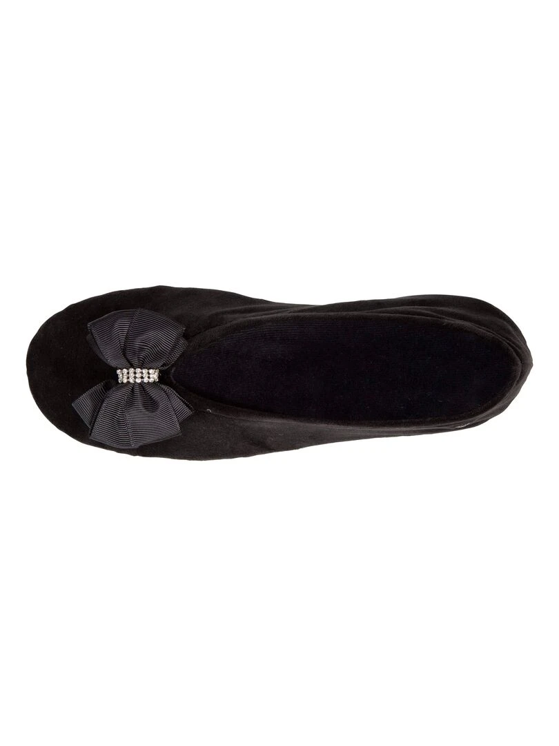 Chaussons ballerines Femme noeud précieux Noir Noir