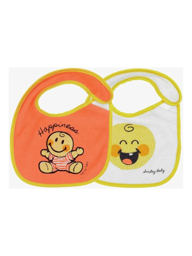 Lot de 2 bavoirs bébé Trois Kilos Sept   Orange