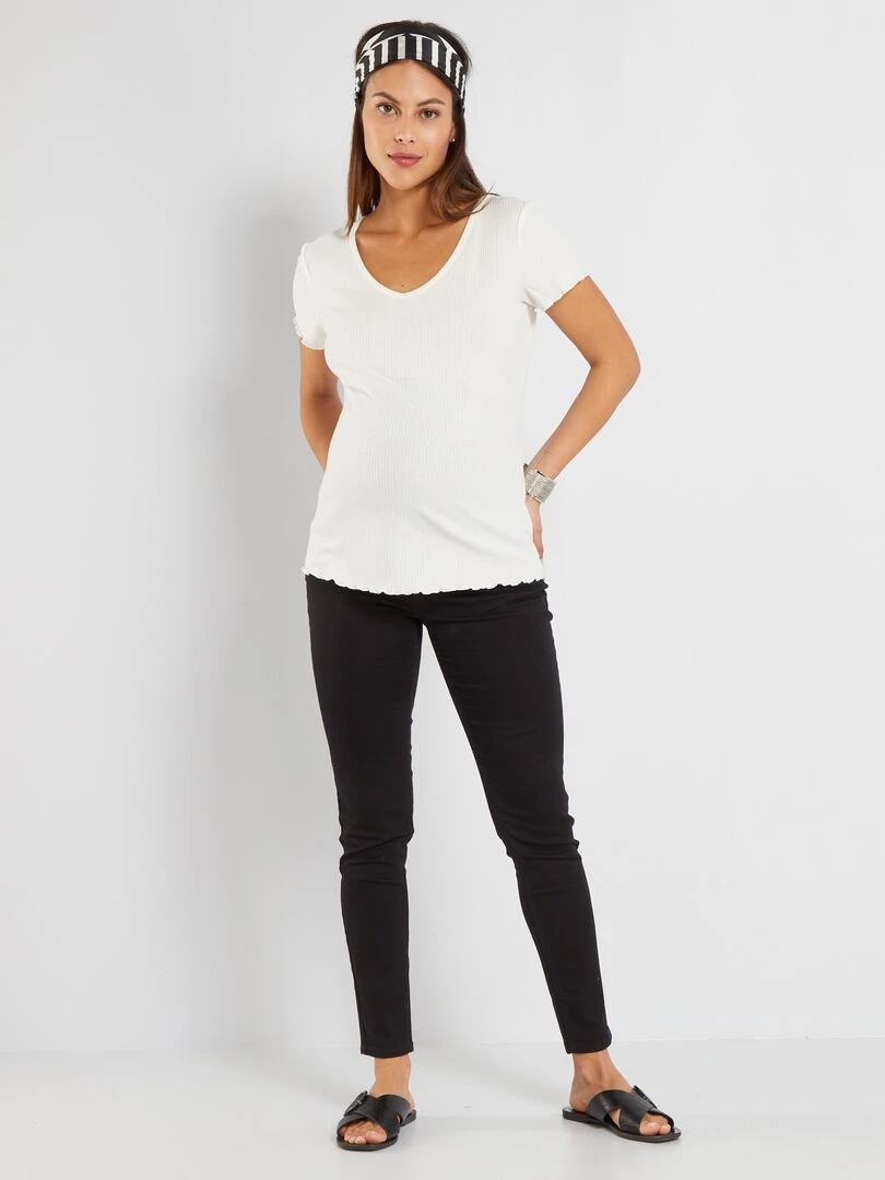 Pantalon en twill de grossesse noir