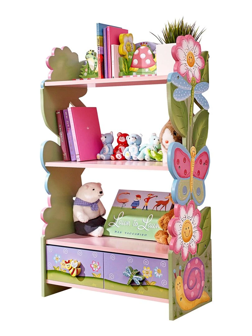 Bibliothèque enfant fille bois étagère de rangement livres jouets Fantasy Fields W 7500A Rose