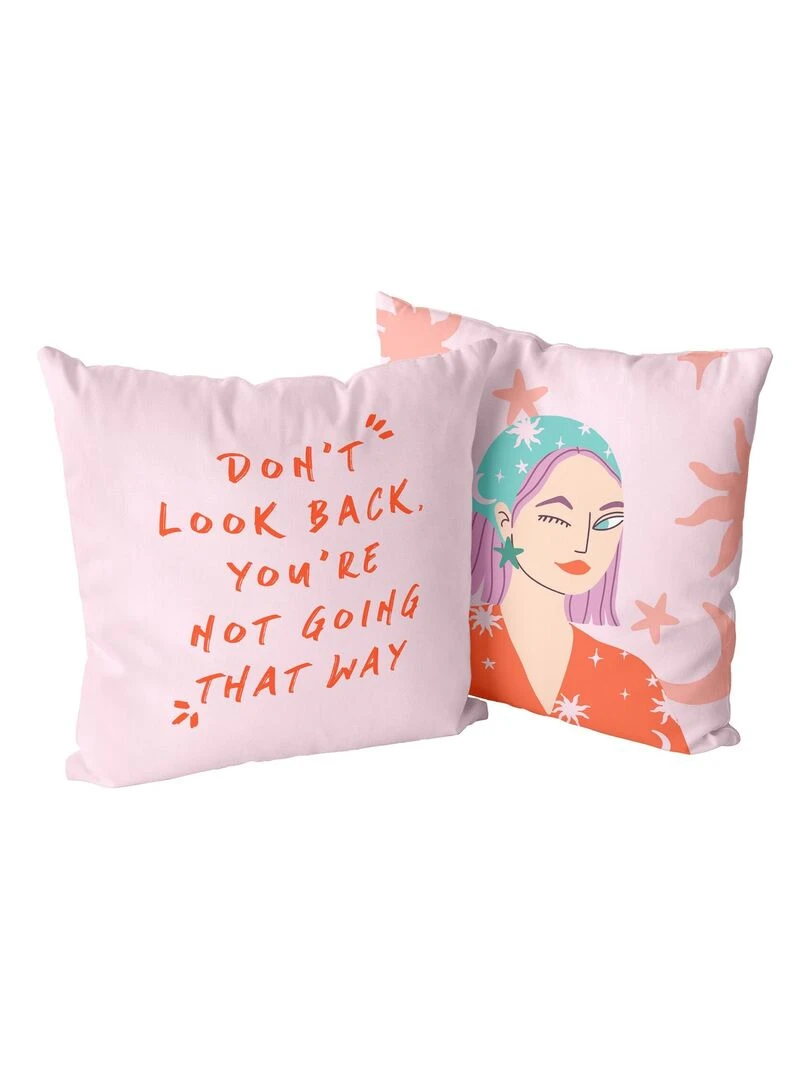 Housse de coussin décoratif Wink "Happyfriday" Blanc