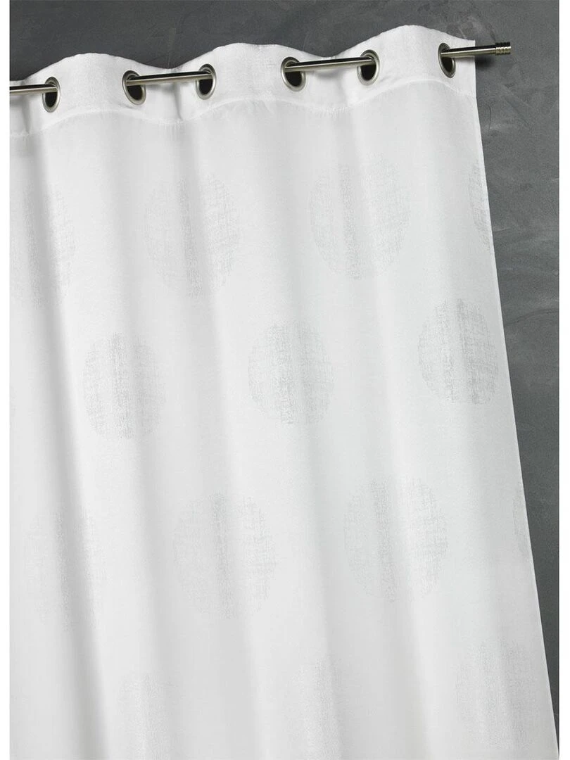 Rideau jacquard imprimé rond chiné Blanc