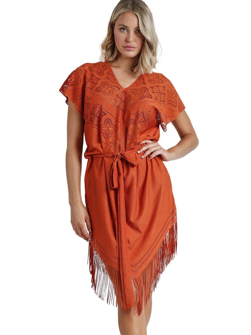 Tunique de plage Sunset Palm Orange