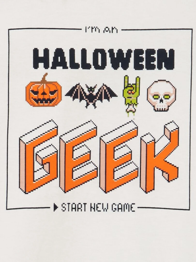 Tee shirt imprimé 'halloween'   Blanc