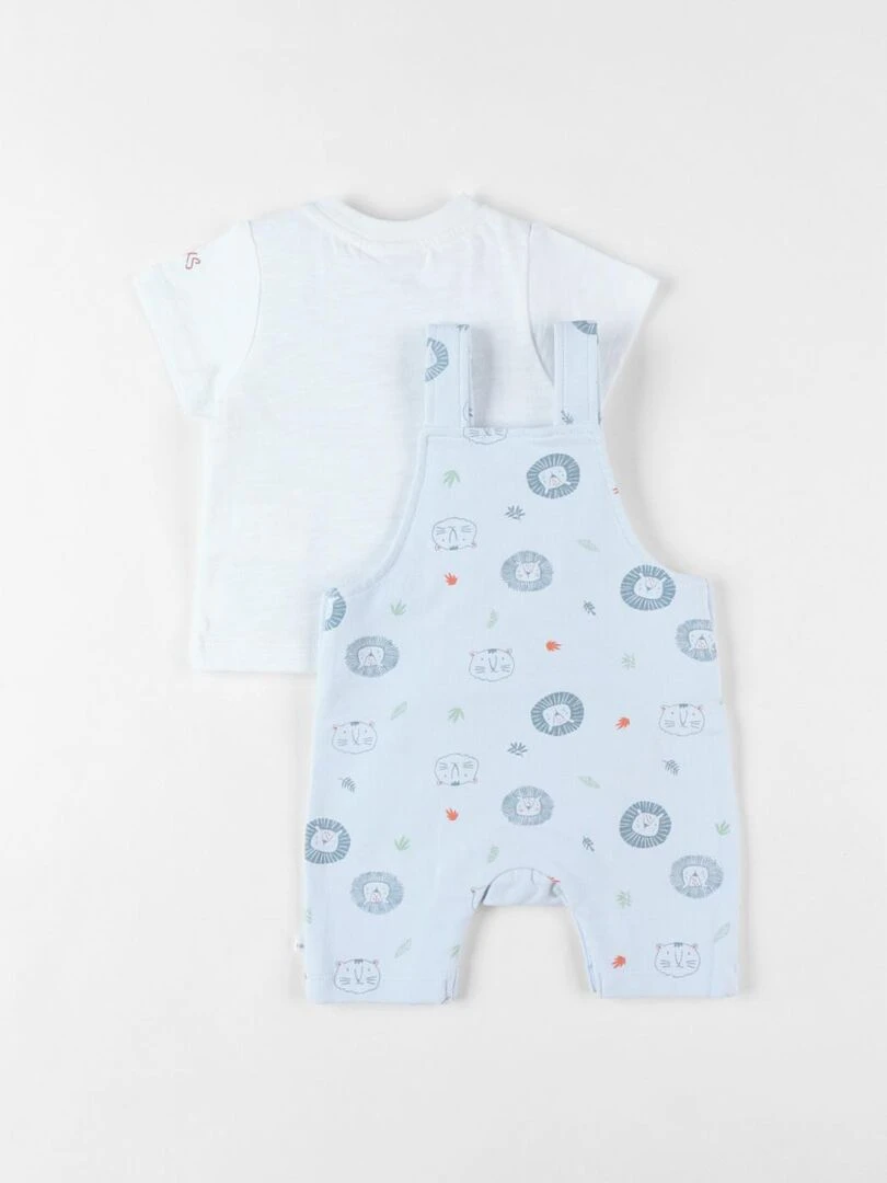 Set salopette + t shirt ciel Noukie's Bleu