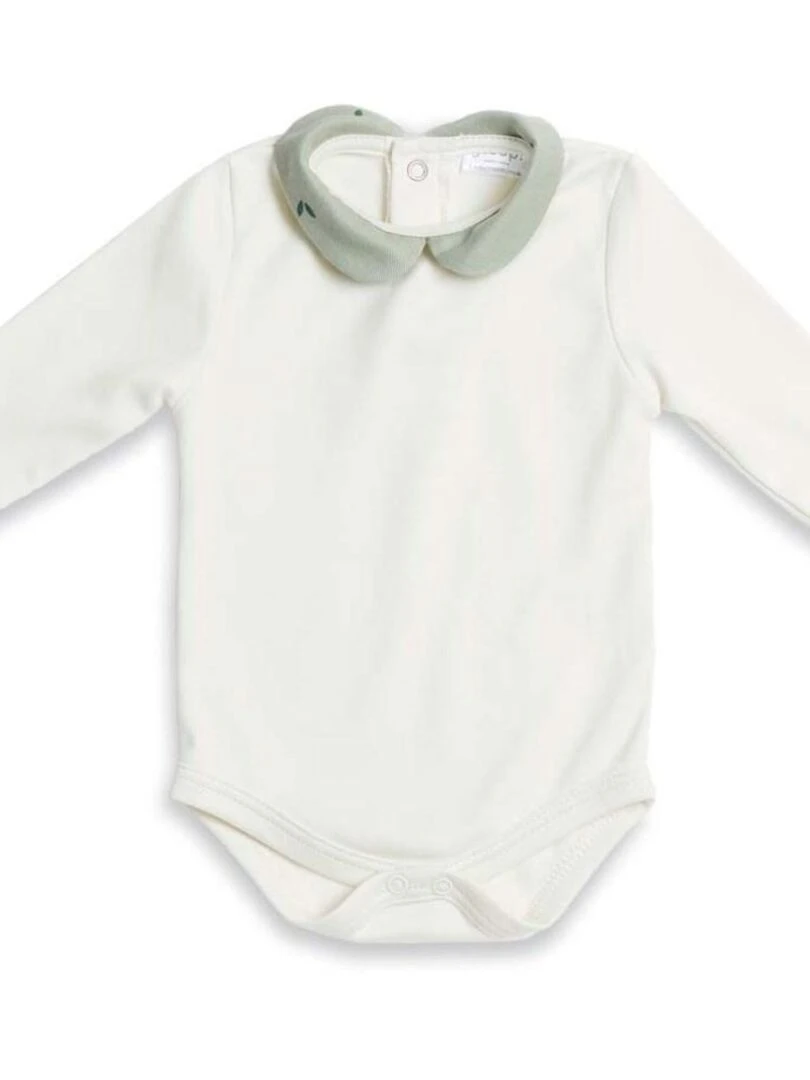 Body Bébé en Coton Bio Organic Green Blanc