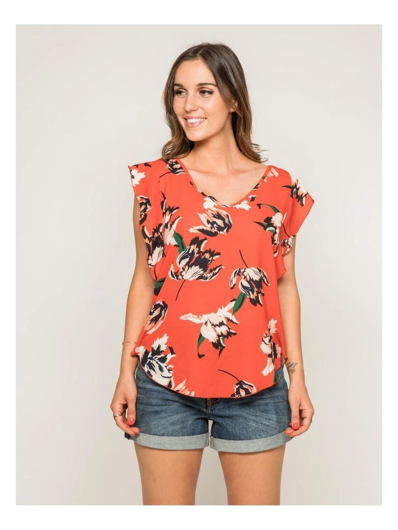 Blouse imprimée FORAGE Orange