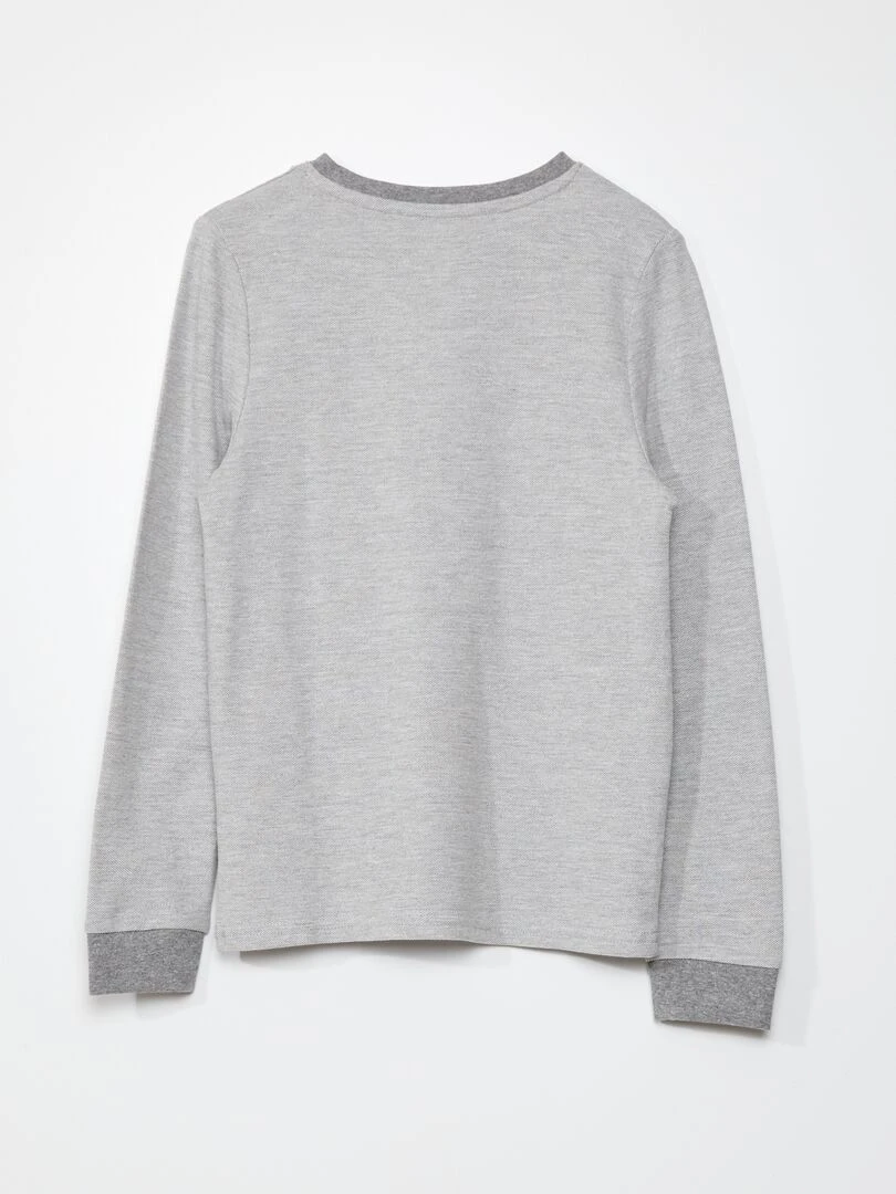 T shirt en piqué de coton   Gris