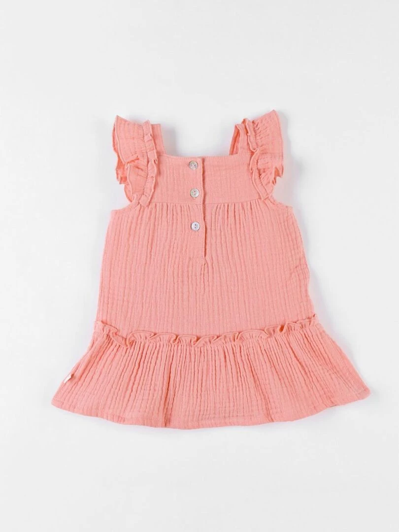 Robe évasée en mousseline de coton Noukie's Bleu