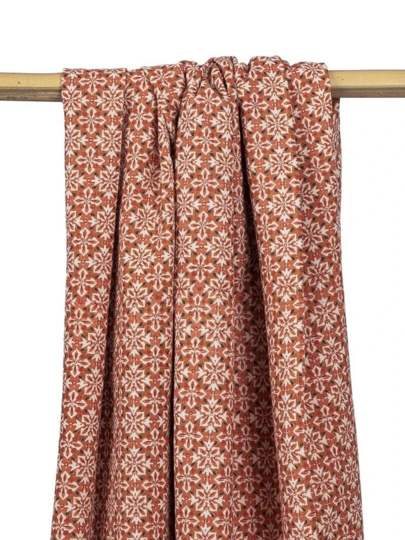 Plaid en coton SOUK 'Deko&co'   Blanc Rouge