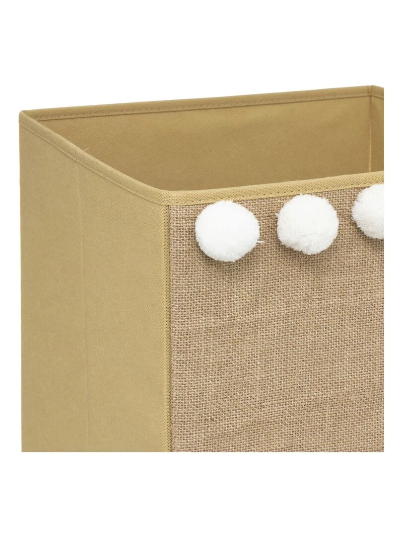 Panier de rangement en jute avec pompons Beige clair
