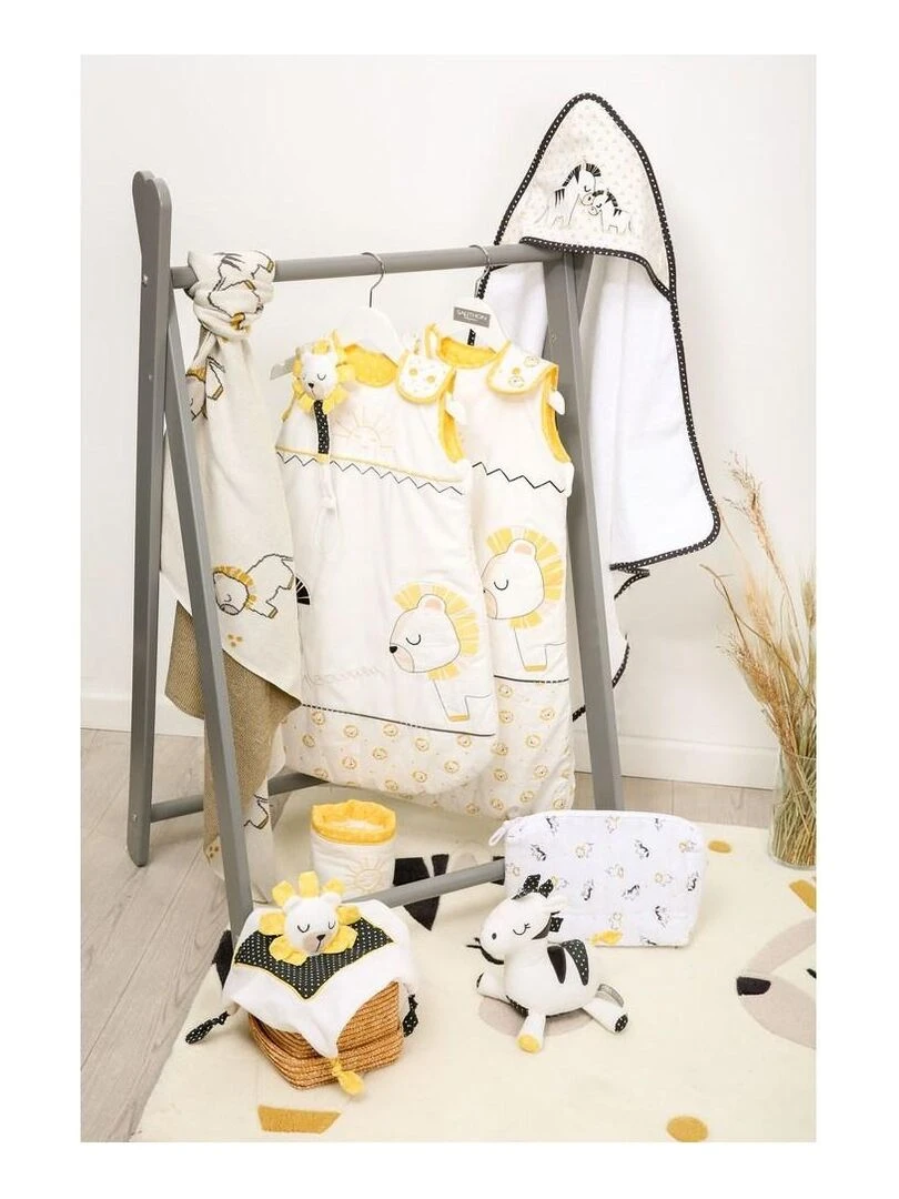 Cape de bain plus gant en coton blanc   SAUTHON   Blanc
