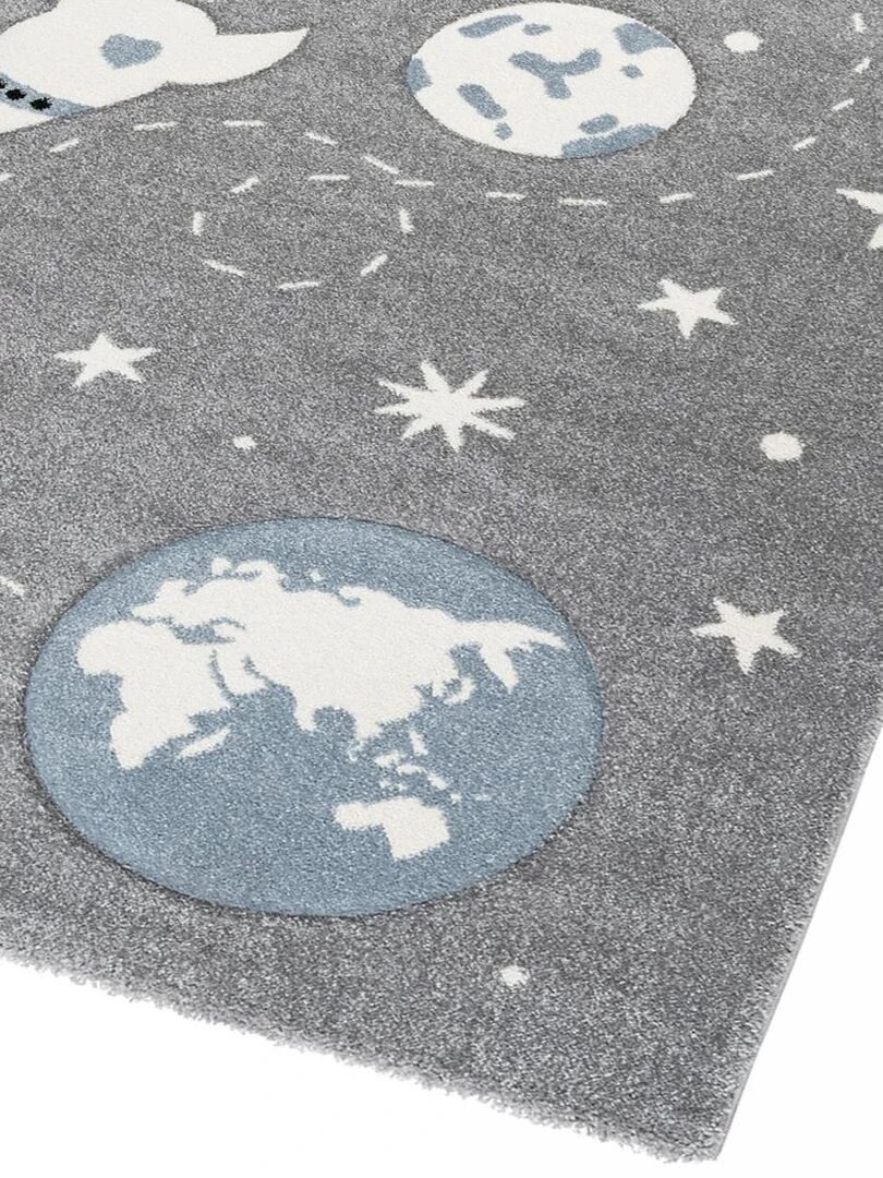 Tapis enfant ASTRO FUSÉ LL en polypropylène doux et soyeux   Gris