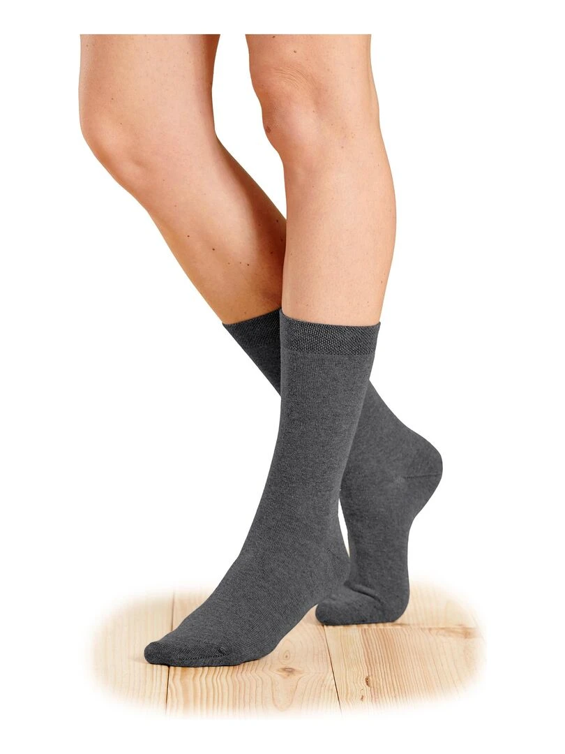 Lot de 3 paires de chaussettes en coton biologique majoritaire Damart Gris