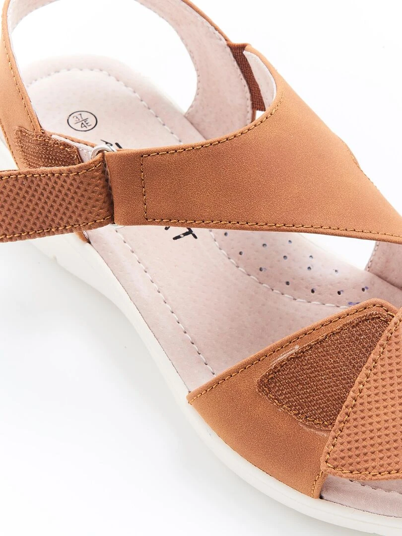 Sandales compensées ouverture totale   Damart   Marron caramel