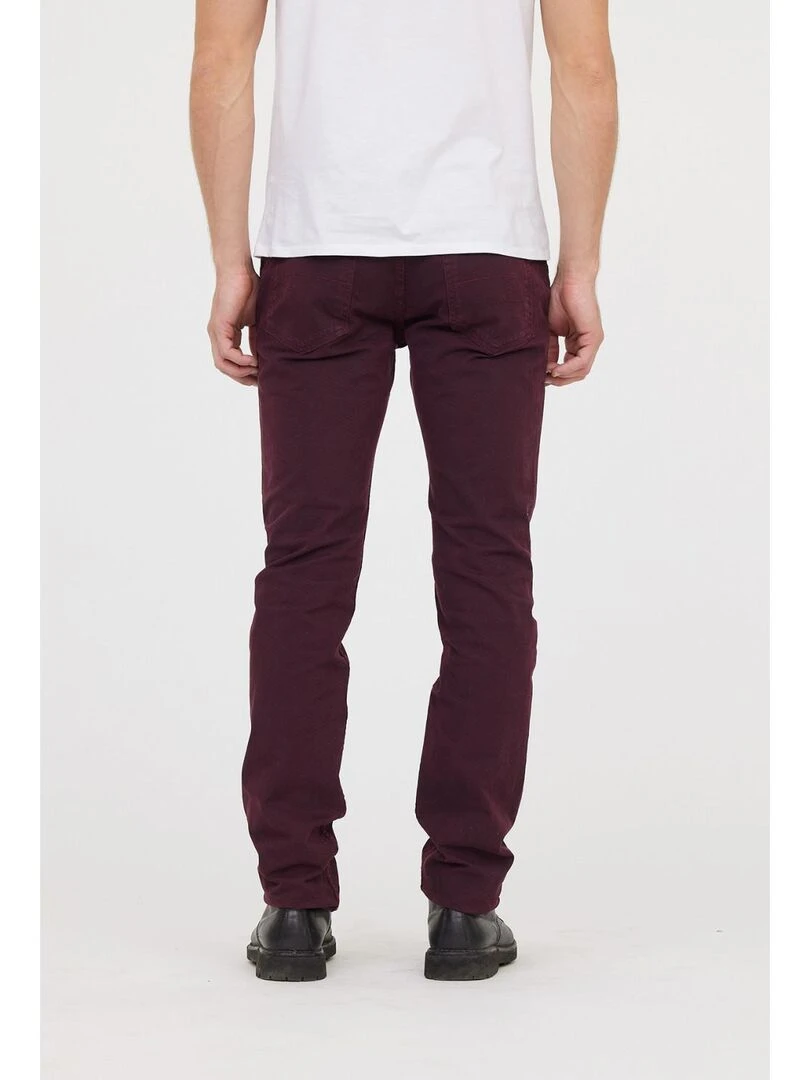 Lee Cooper   Pantalon coton straight LC122ZP   Rouge foncé