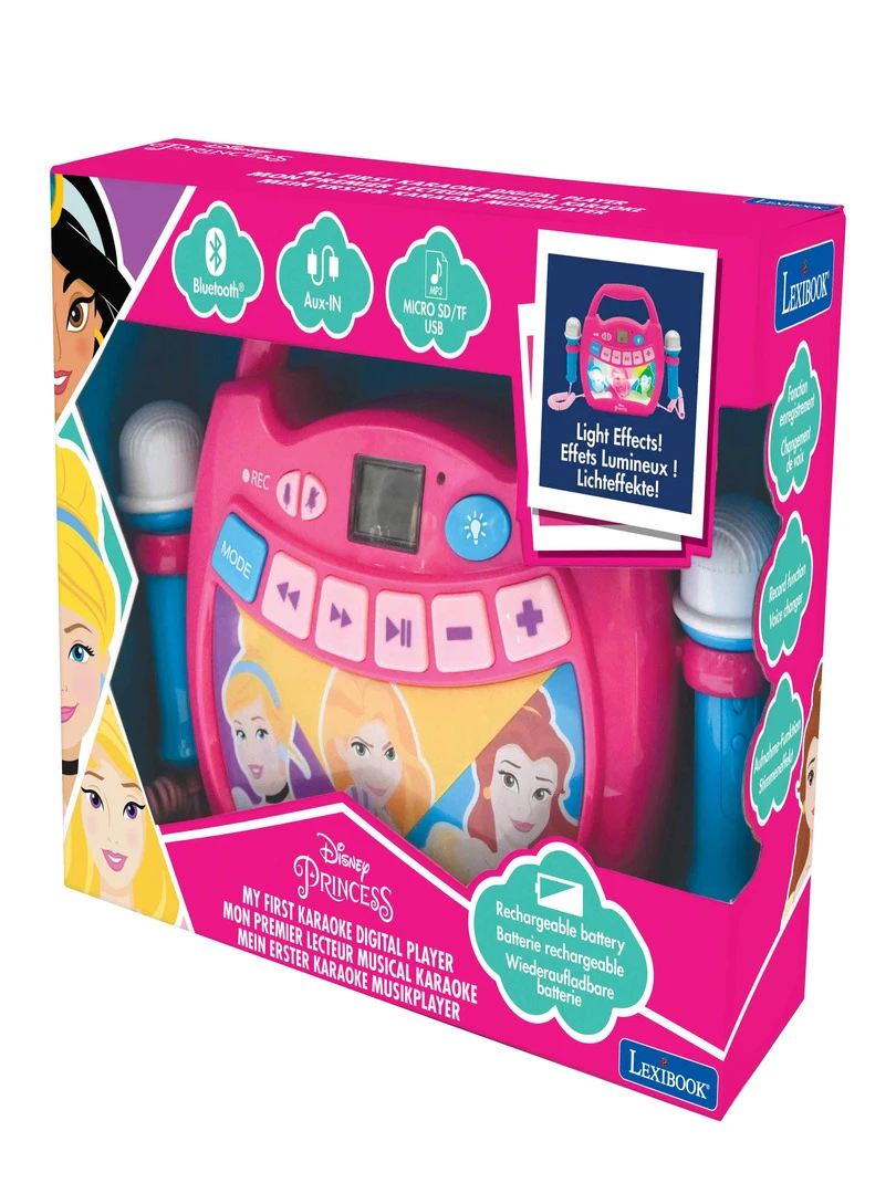 Enceinte Bluetooth Disney Princesses Avec Effets Lumineux Et Micros Et Batterie Rechargeable Incluse   N/A