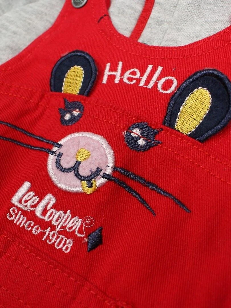 Lee Cooper   Ensemble ​​Polo salopette bébé garçon Imprimé Lee Cooper   Rouge
