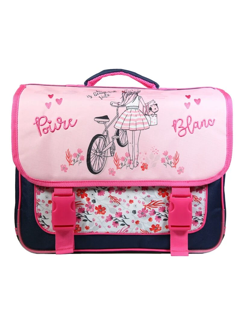 BAGTROTTER Cartable 38 cm Poivre Blanc Rose Vélo Rose