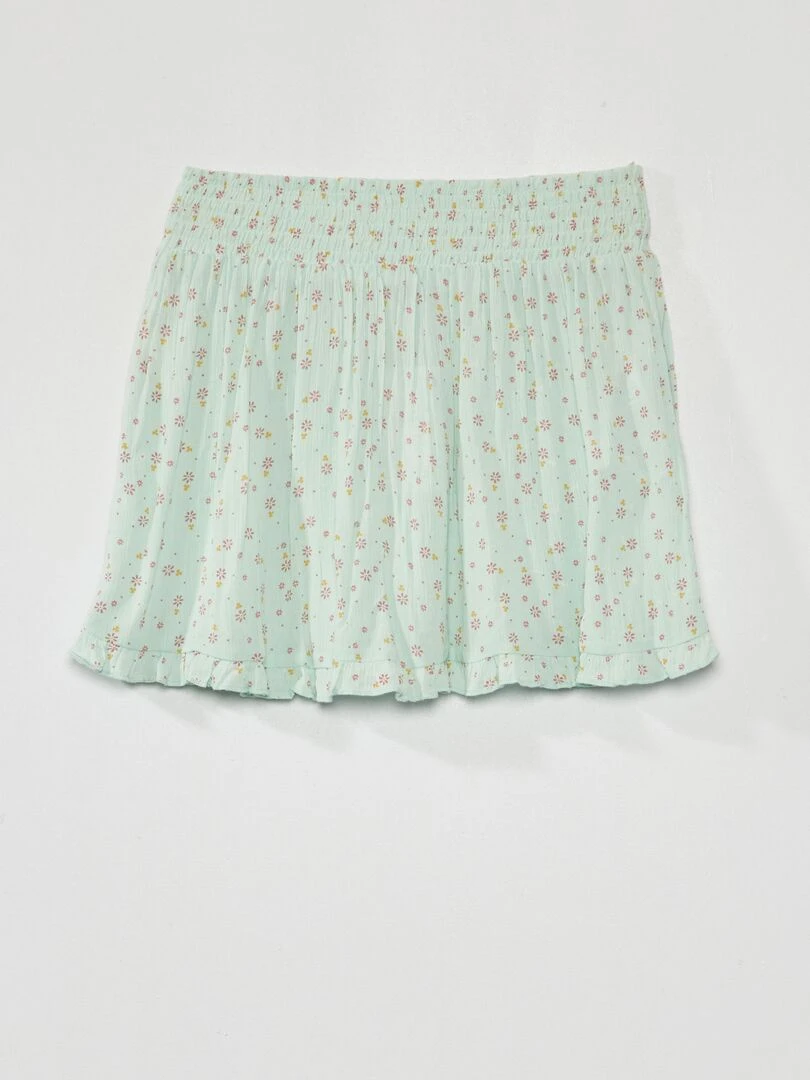 Jupe évasée avec imprimé Vert