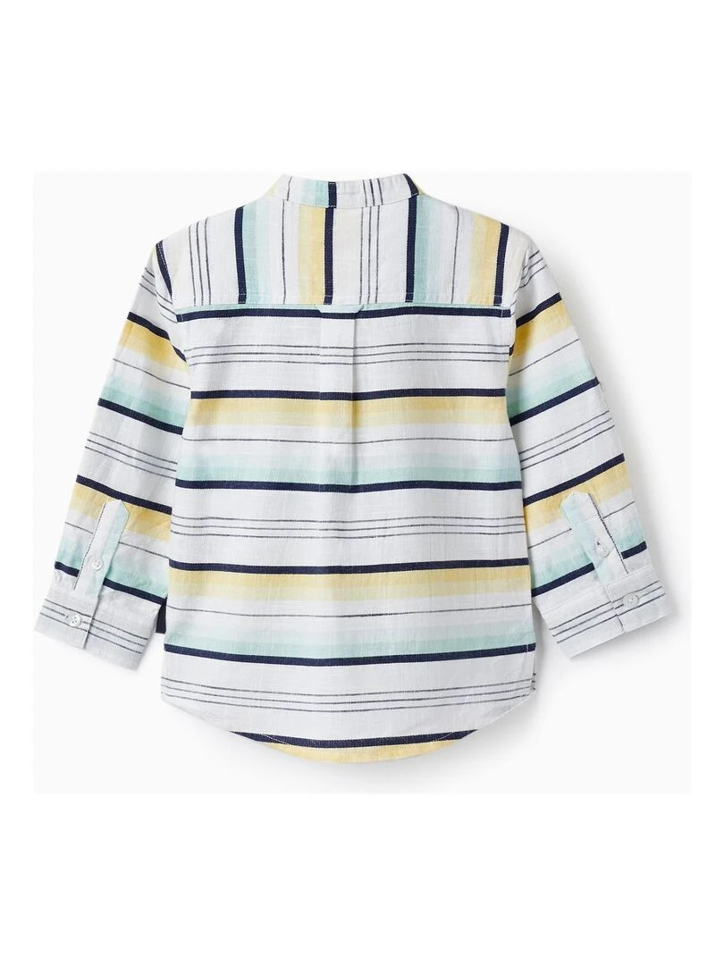 Chemise en coton à rayures pour bébé garçon manches longues CÉRÉMONIE Jaune foncé