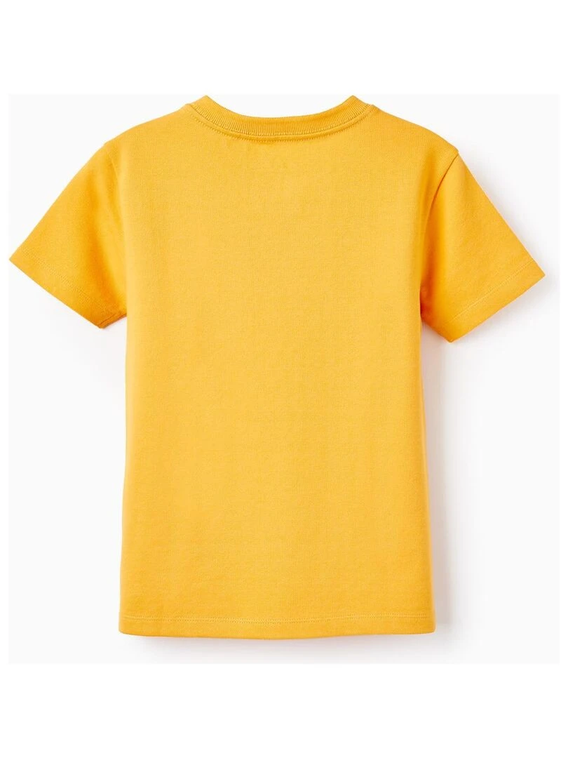 T shirt à manches courtes en piqué de coton pour garçon manches courtes Jaune