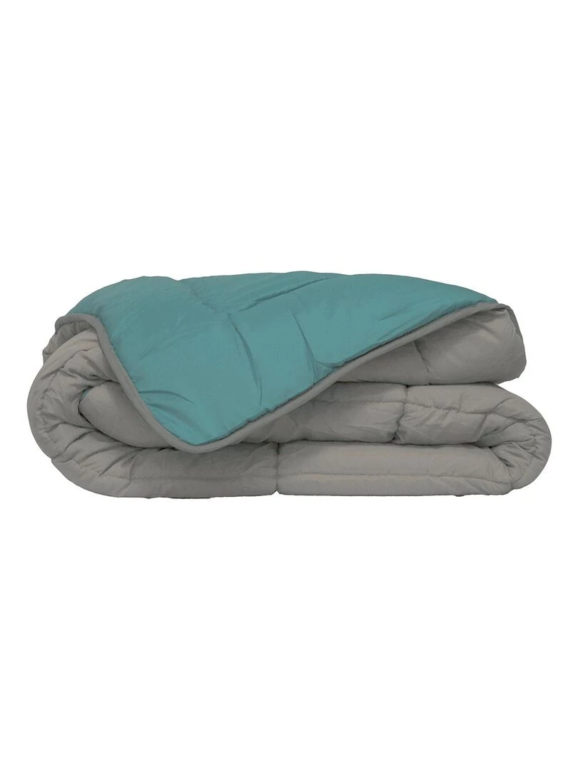 Couette réversible bicolore en microfibre 400 gr/m² Bleu turquoise