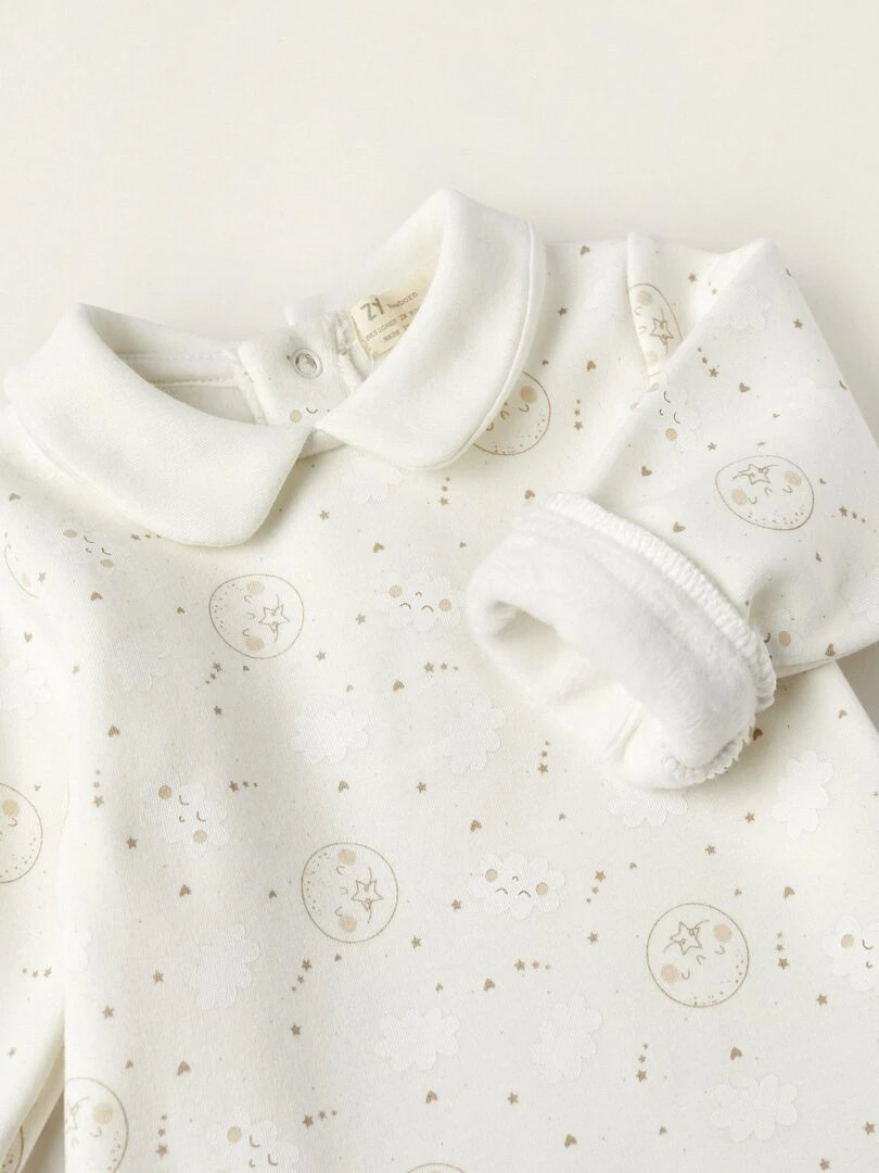 Pull en maille avec effet thermique pour nouveau né 'Moons'  SUNRISE BLISS   Blanc