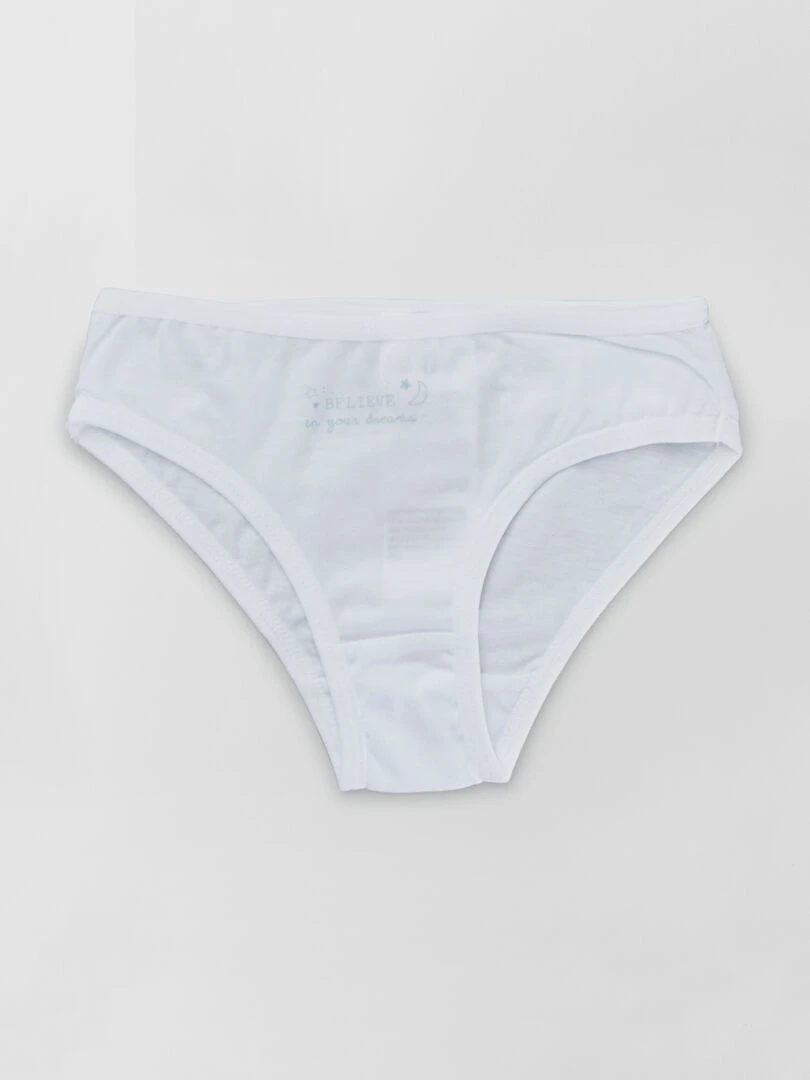 Lot de 7 culottes avec semainier   blanc