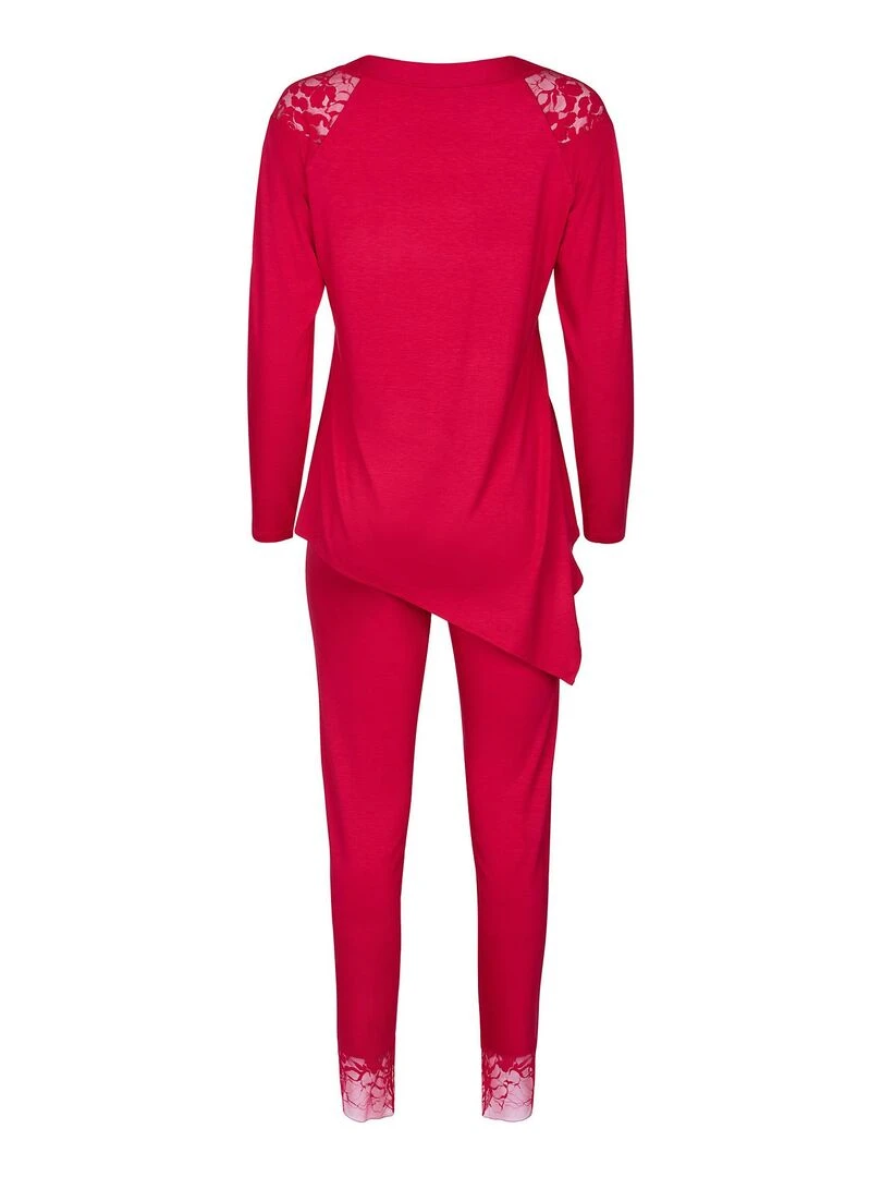 Pyjama pantalon top manches longues Flamenco   Rouge