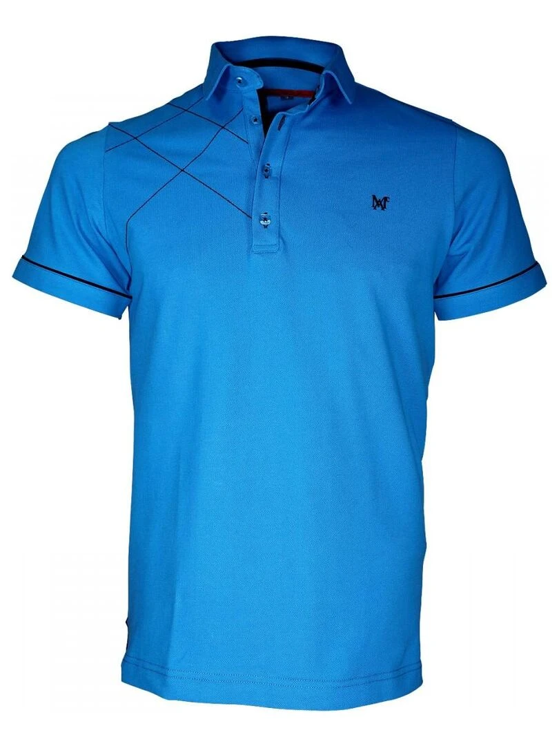 Polo brodé PLYMOUTH Bleu turquoise