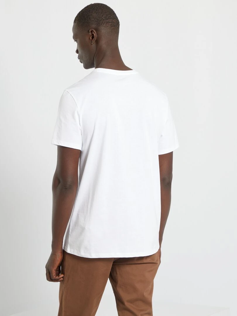 T shirt droit en jersey uni blanc