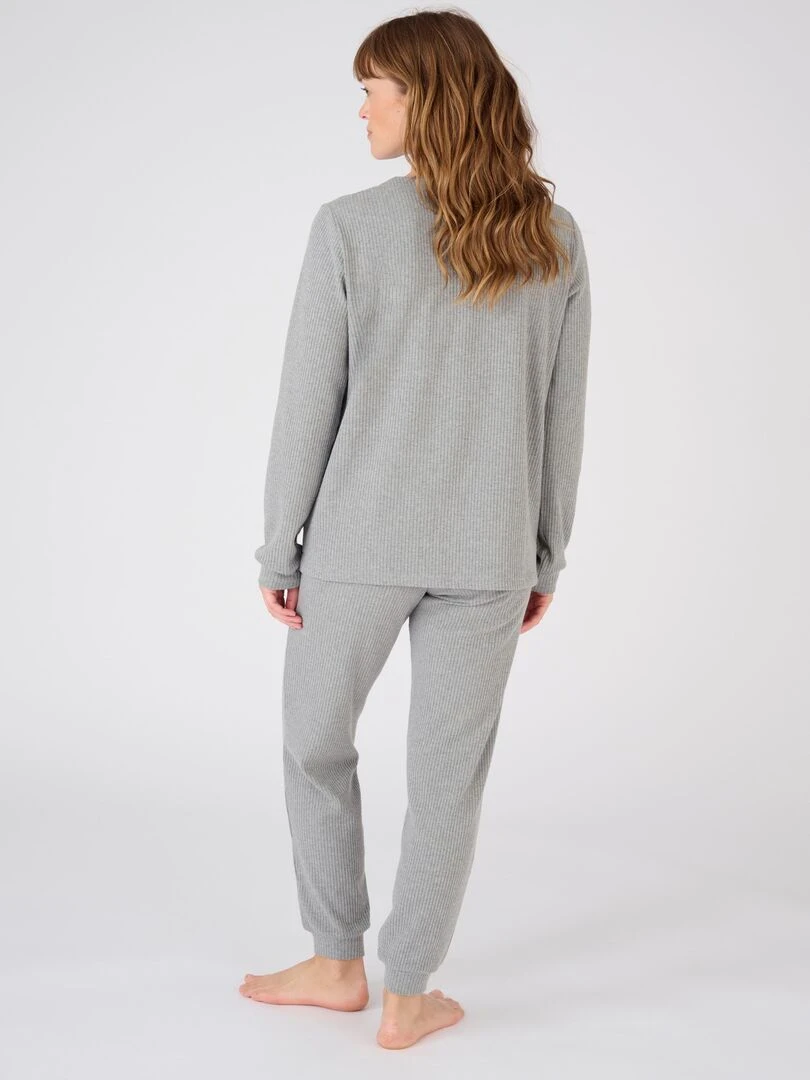 Pyjama maille côtelée Thermolactyl   Damart   Gris chiné