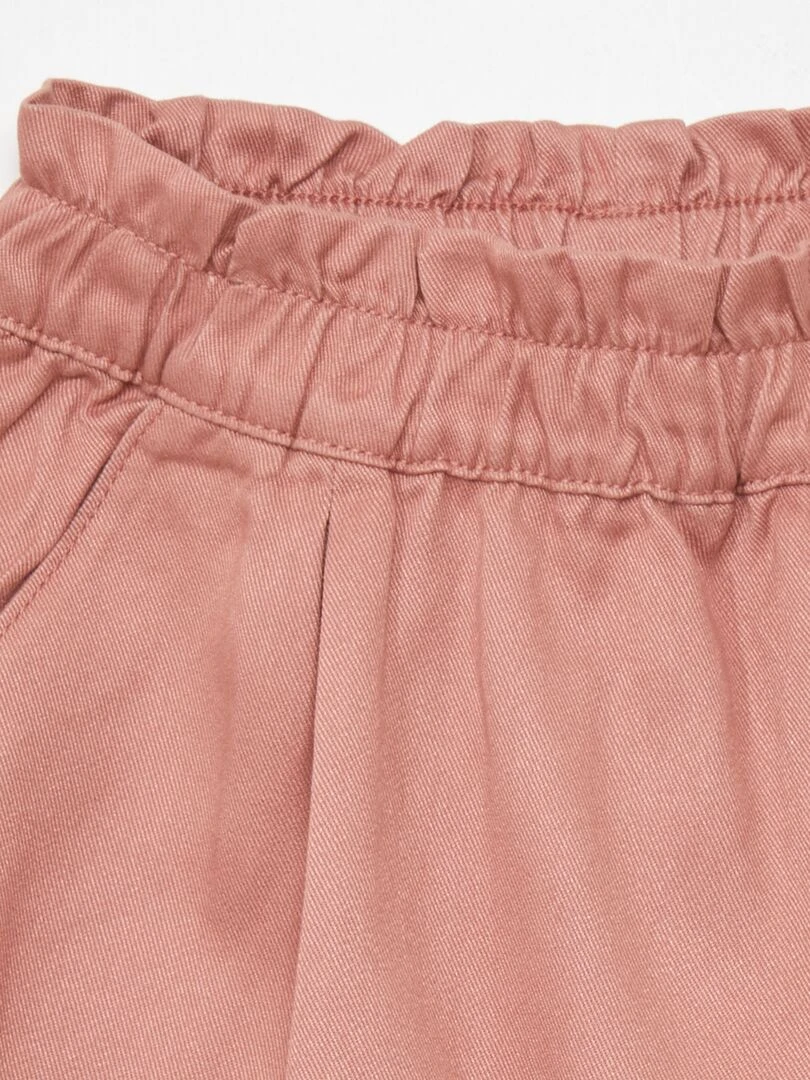 Jupe paper bag avec poches   Rose