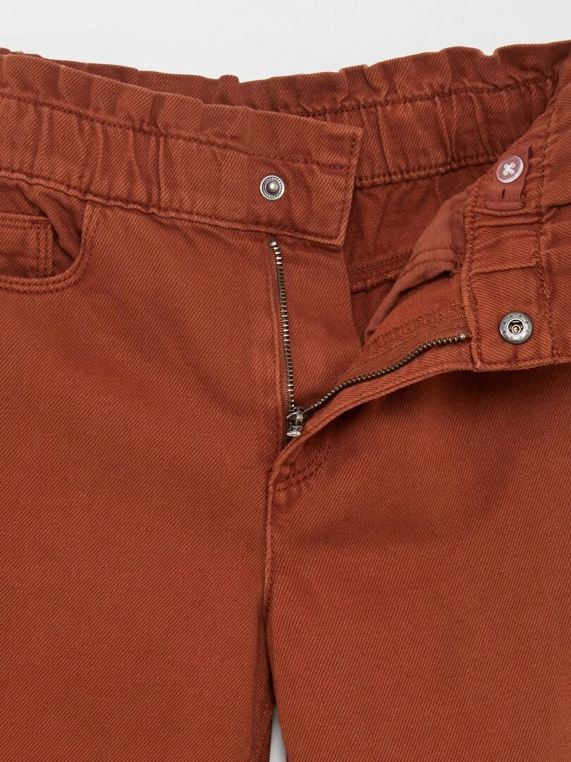 Jean paper bag à taille haute   Marron