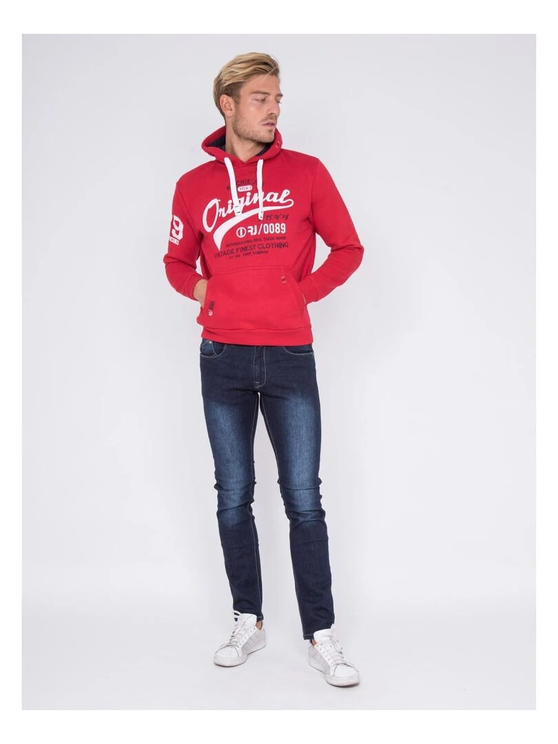 Sweat capuche WARLUZ   Rouge