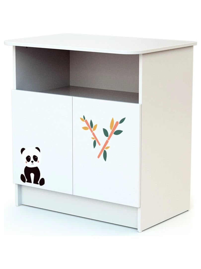 WEBABY Meuble à langer Blanc Multicolore Noir