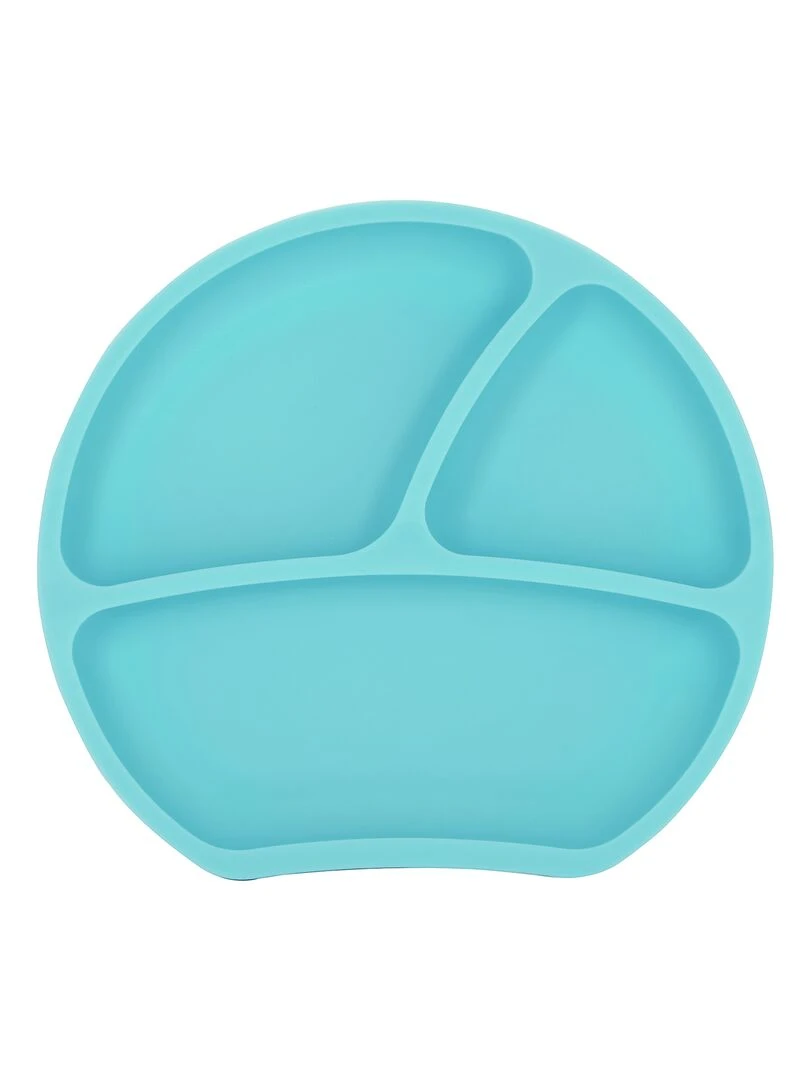 Assiette ventouse en silicone Vert jade