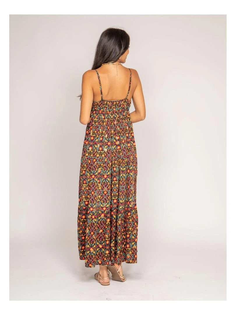 Robe longue motifs IMELLE Noir