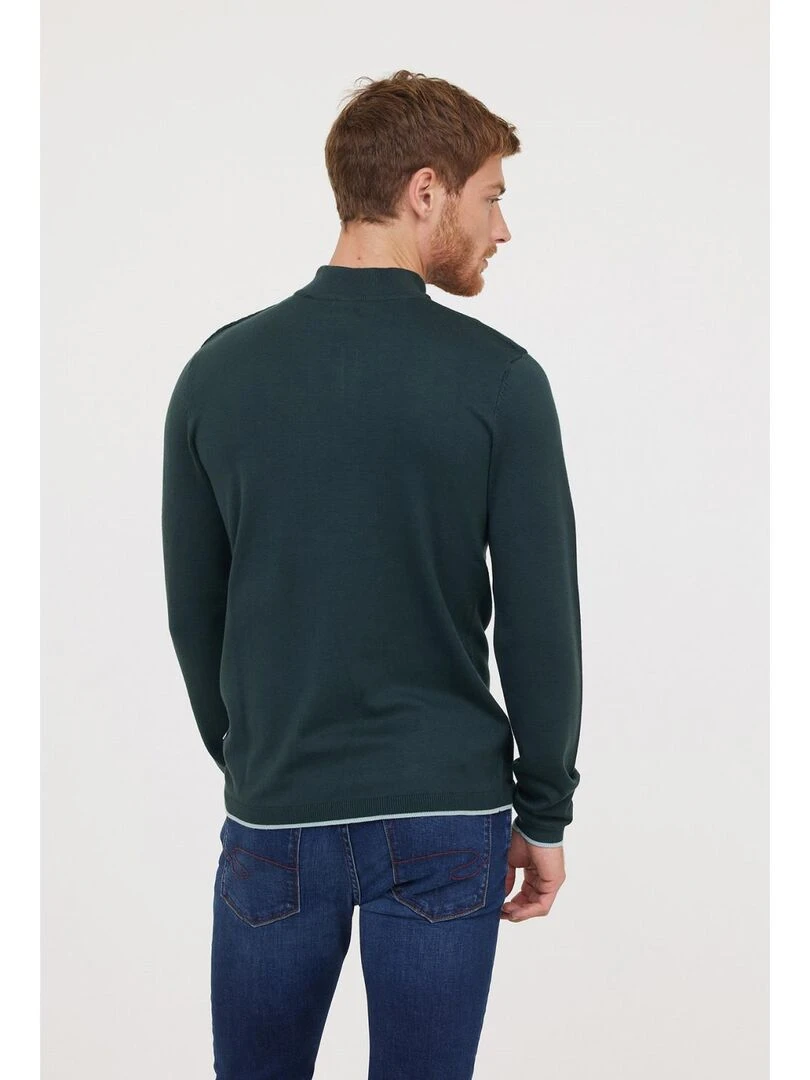 Lee Cooper   Pull manches longues viscose slim COLEO   Vert