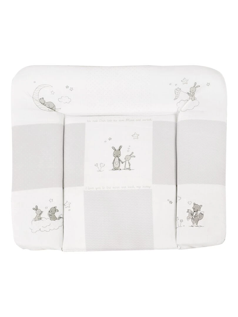 ROBA Matelas À Langer "Fox & Bunny" 85x75 Revêtu De PU Blanc