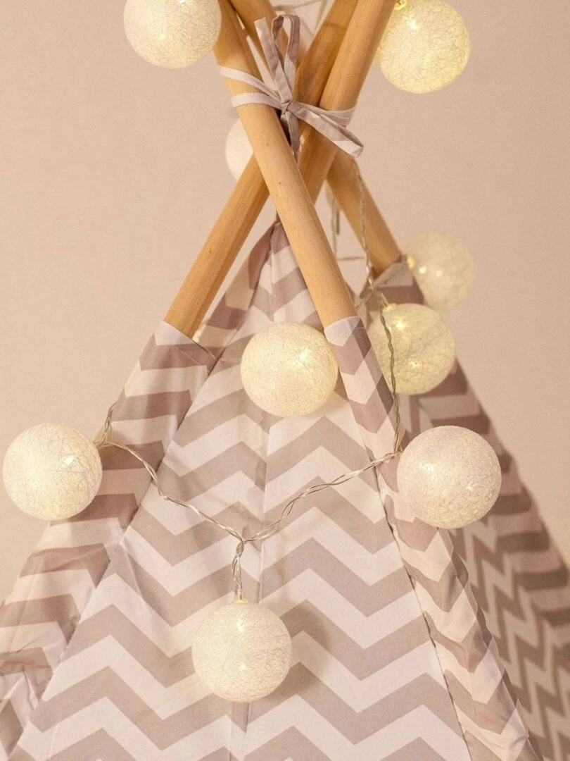 Guirlande lumineuse Blanche 10 boules LED à piles   Blanc