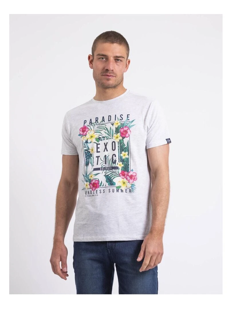 T shirt col rond NOPAJOUX Ecru